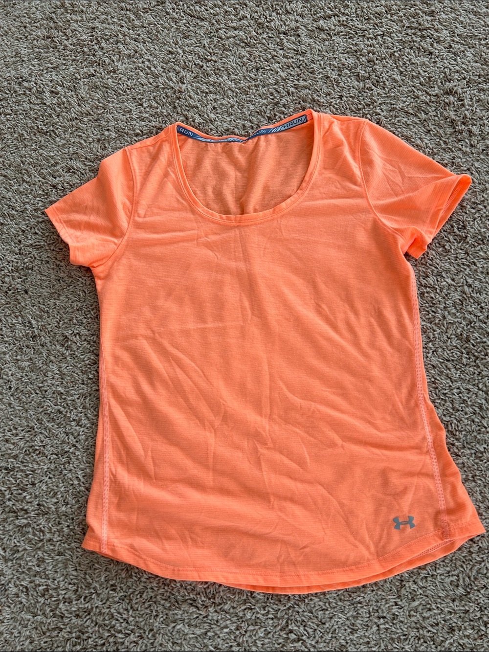Under Armour Women's Neon Orange Short Sleeve Scoop Neck Running Tee